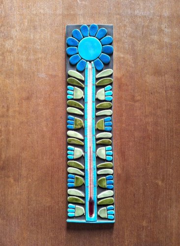 Mithé Espelt grand thermomètre en céramique, oeuvre vintage