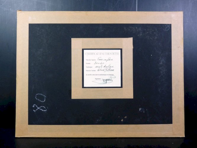 Mixte acrylique abstraite FACE A FACE signée Patrick Duperron 2003 certificat