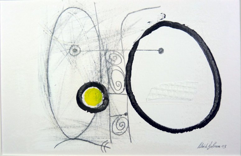 Mixte acrylique abstraite FACE A FACE signée Patrick Duperron 2003 certificat