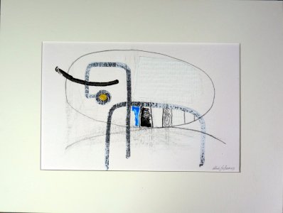 Abstract acrylic mix GAERAN signed Patrick Duperron 2003 certificate