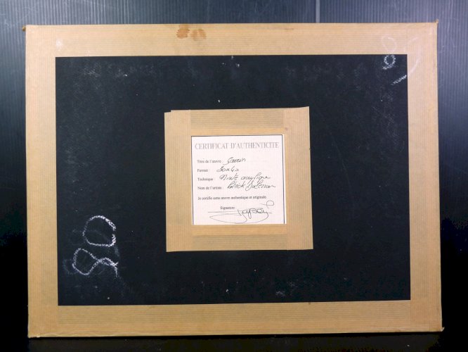 Mixte acrylique abstraite GAERAN signée Patrick Duperron 2003 certificat