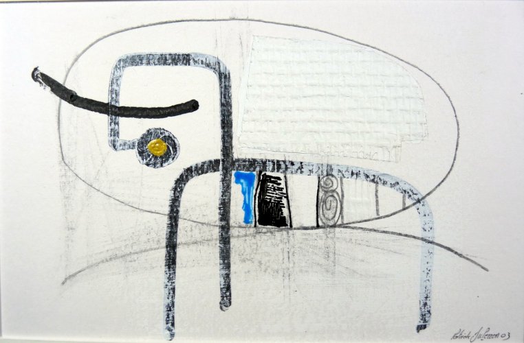 Mixte acrylique abstraite GAERAN signée Patrick Duperron 2003 certificat