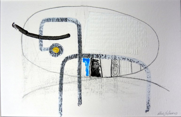 Mixte acrylique abstraite GAERAN signée Patrick Duperron 2003 certificat