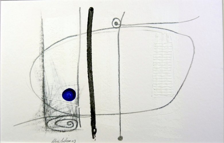 Mixte acrylique abstraite LIGNES ET POINT signé Patrick Duperron 2003 certificat