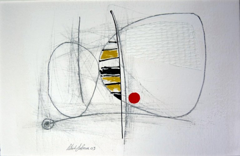 Mixte acrylique abstraite PLACEMENT signée Patrick Duperron 2003 certificat