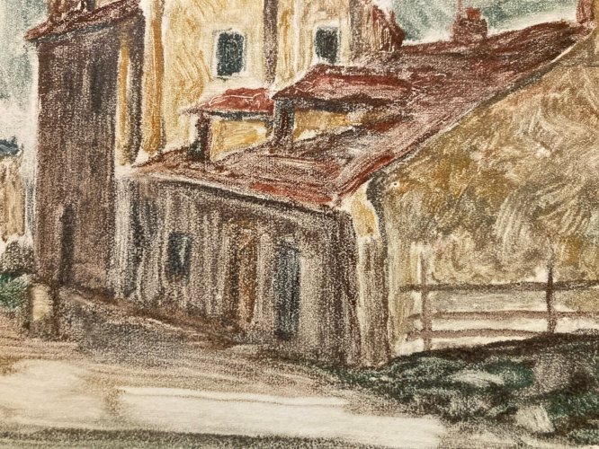 Monotype Pierre LAPRADE Papier La Maison de Mimi Pinson à Montmartre Paris 1950