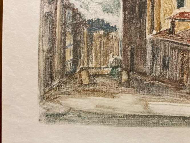 Monotype Pierre LAPRADE Papier La Maison de Mimi Pinson à Montmartre Paris 1950