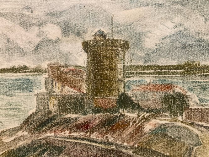 Monotype Pierre LAPRADE Papier Mer Phare Saint Jean De Luz Océan Pays Basque