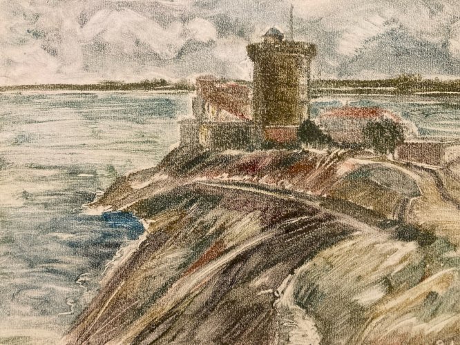 Monotype Pierre LAPRADE Papier Mer Phare Saint Jean De Luz Océan Pays Basque