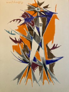 MONTCHOUGNY JEAN Etching LITHOGRAPHIE ORIGINALE SIGNEE METAMORPHOSES DU COQ Art