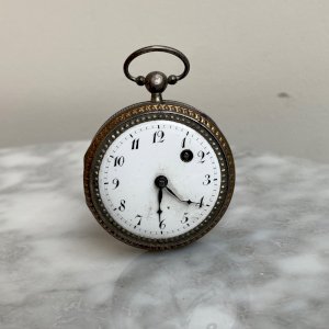 Montre à coq XIXe cadran émail M3769