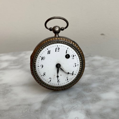 Montre à coq XIXe cadran émail M3769