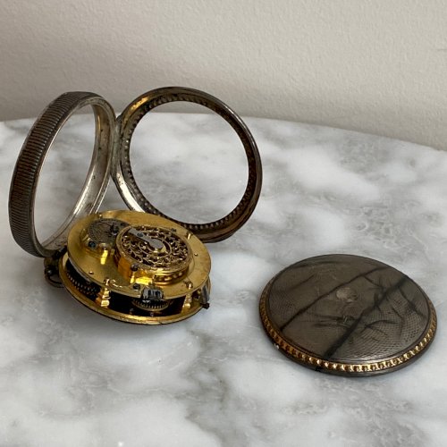 Montre à coq XIXe cadran émail M3769