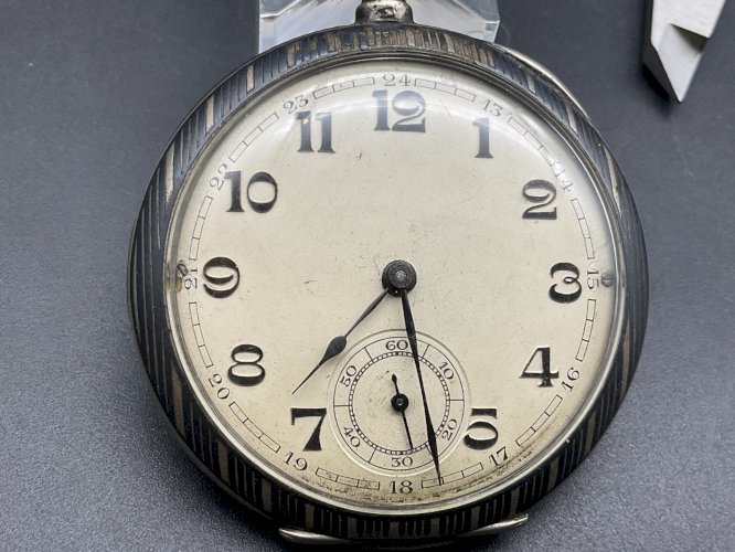 Montre de gousset ARGENT massif niellé silver pocket watch