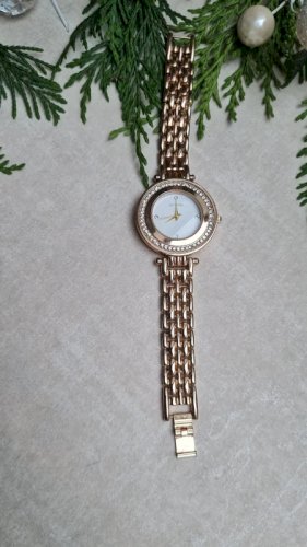 Montre femme vintage Galimard doré et strass état neuf