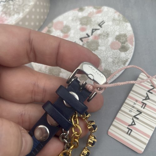 Montre femme watch NAF NAF bracelet double chaine strass fonctionne pile neuve