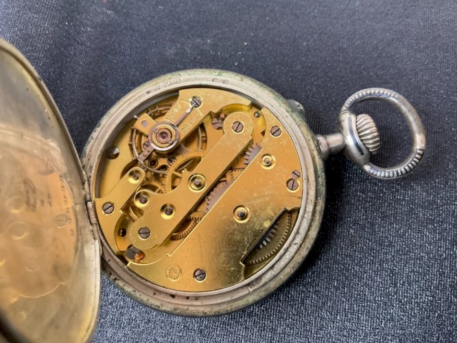 Montre Gousset Chronomètre Croissant Argent niellée