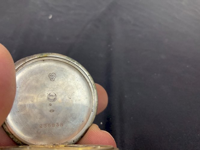 Montre Gousset Chronomètre Croissant Argent niellée