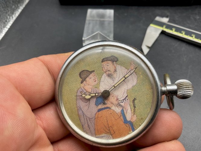 MONTRE GOUSSET JAEGER Le Coultre avec peinture CHINOISE