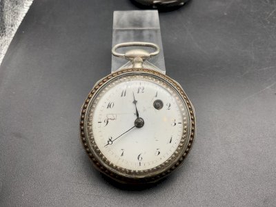 montre gousset mouvement à coq  argent massif XVIII/XIX ème