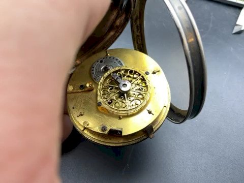 montre gousset mouvement à coq  argent massif XVIII/XIX ème