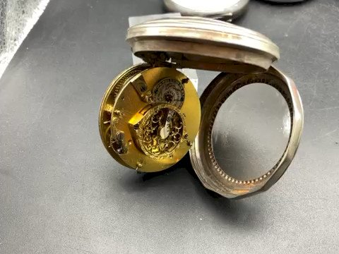 montre gousset mouvement à coq  argent massif XVIII/XIX ème