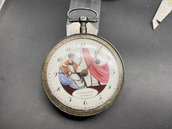 montre gousset mouvement à coq  argent massif XVIII/XIX ème