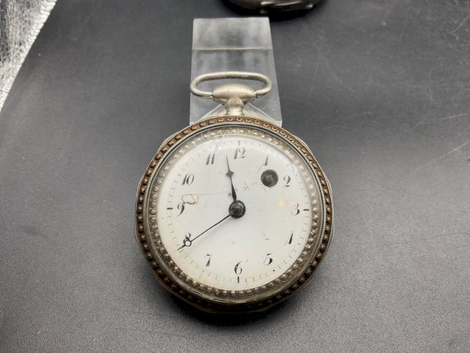 montre gousset mouvement à coq  argent massif XVIII/XIX ème
