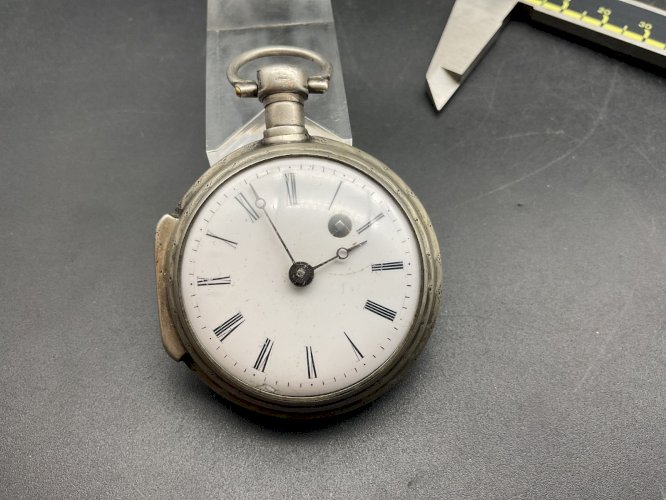montre gousset mouvement à coq argent massif XVIII/XIX ème ..