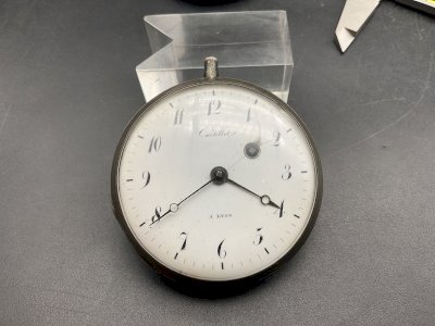 montre gousset mouvement à coq carillons argent massif XVIII/XIX ème .