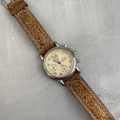 Montre homme YONGER &  BRESSON Chronograph professional bracelet cuir pile neuve