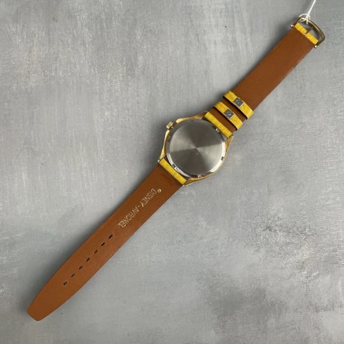 Montre quartz DISNEY WATCH Avronel Mickey bracelet jaune fonctionne pile neuve