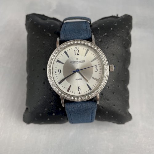 Montre quartz femme VUILLEMIN REGNIER strass bracelet bleu fonctionne pile neuve