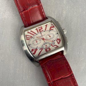 Vintage men's watch PHILIPPE BIGUET red bracelet works