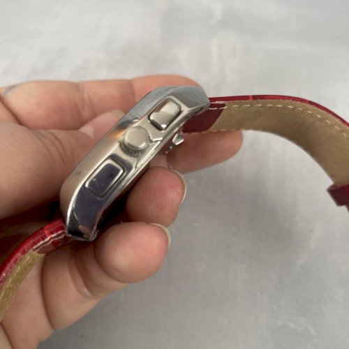 Montre vintage homme  PHILIPPE BIGUET bracelet rouge fonctionne