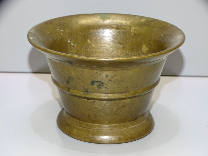 -MORTIER BRONZE HAUTE EPOQUE BELLE PATINE COLLECTION APOTHICAIRE VITRINE   D