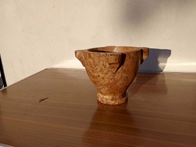 Mortier en marbre rose ancien du xix siècle