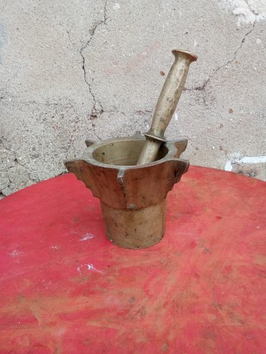 Mortier et son pilon en #bronze ancien oriental