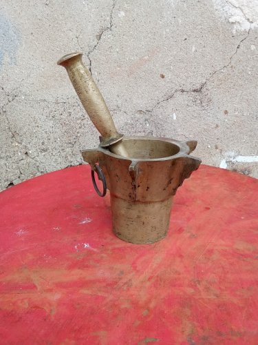 Mortier et son pilon en #bronze ancien oriental
