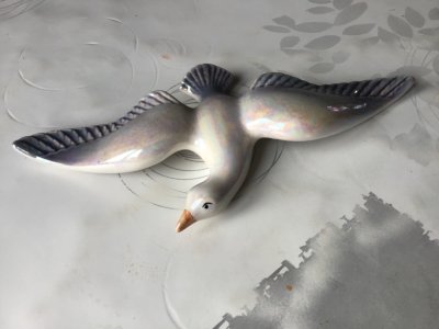 Ceramic Seagull Vallauris ?? France Black and White Wall Décor
