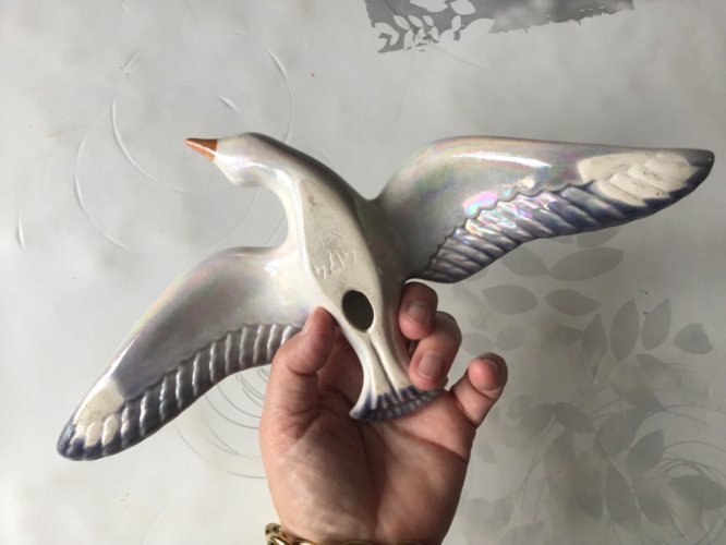 Mouette En Céramique Vallauris ?? France Blanche Et Noire Déco murale