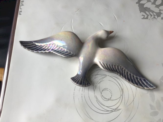 Mouette En Céramique Vallauris ?? France Blanche Et Noire Déco murale