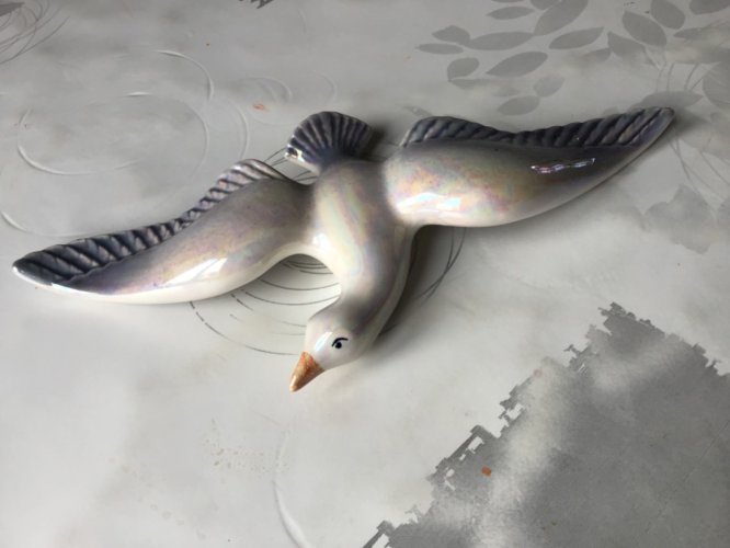 Mouette En Céramique Vallauris ?? France Blanche Et Noire Déco murale