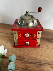 Moulin à café original vintage peint main