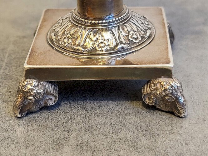 MOUTARDIER EN ARGENT MASSIF CRISTAL POINCONS TETE DE CERES ET VIEILLARD DE 271 g