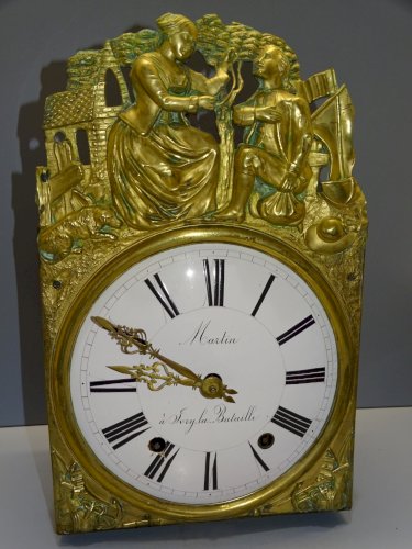 -MOUVEMENT PENDULE HORLOGE COMTOISE XIXe 8 jours sans CLOCHE CLOCK D