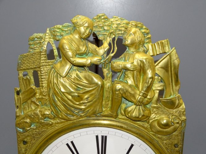 -MOUVEMENT PENDULE HORLOGE COMTOISE XIXe 8 jours sans CLOCHE CLOCK D
