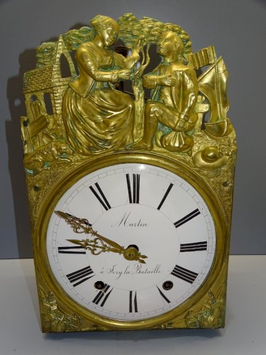 -MOUVEMENT PENDULE HORLOGE COMTOISE XIXe 8 jours sans CLOCHE CLOCK D