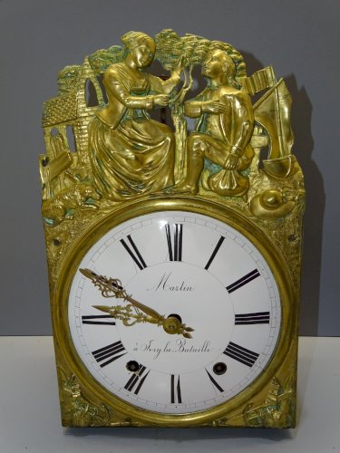 -MOUVEMENT PENDULE HORLOGE COMTOISE XIXe 8 jours sans CLOCHE CLOCK D