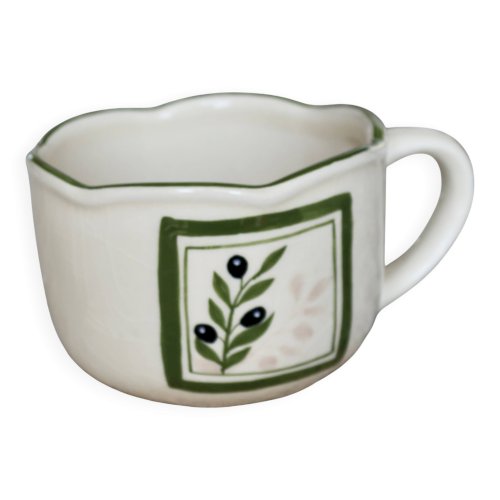 Mug / grande tasse vintage porcelaine – Motif olive